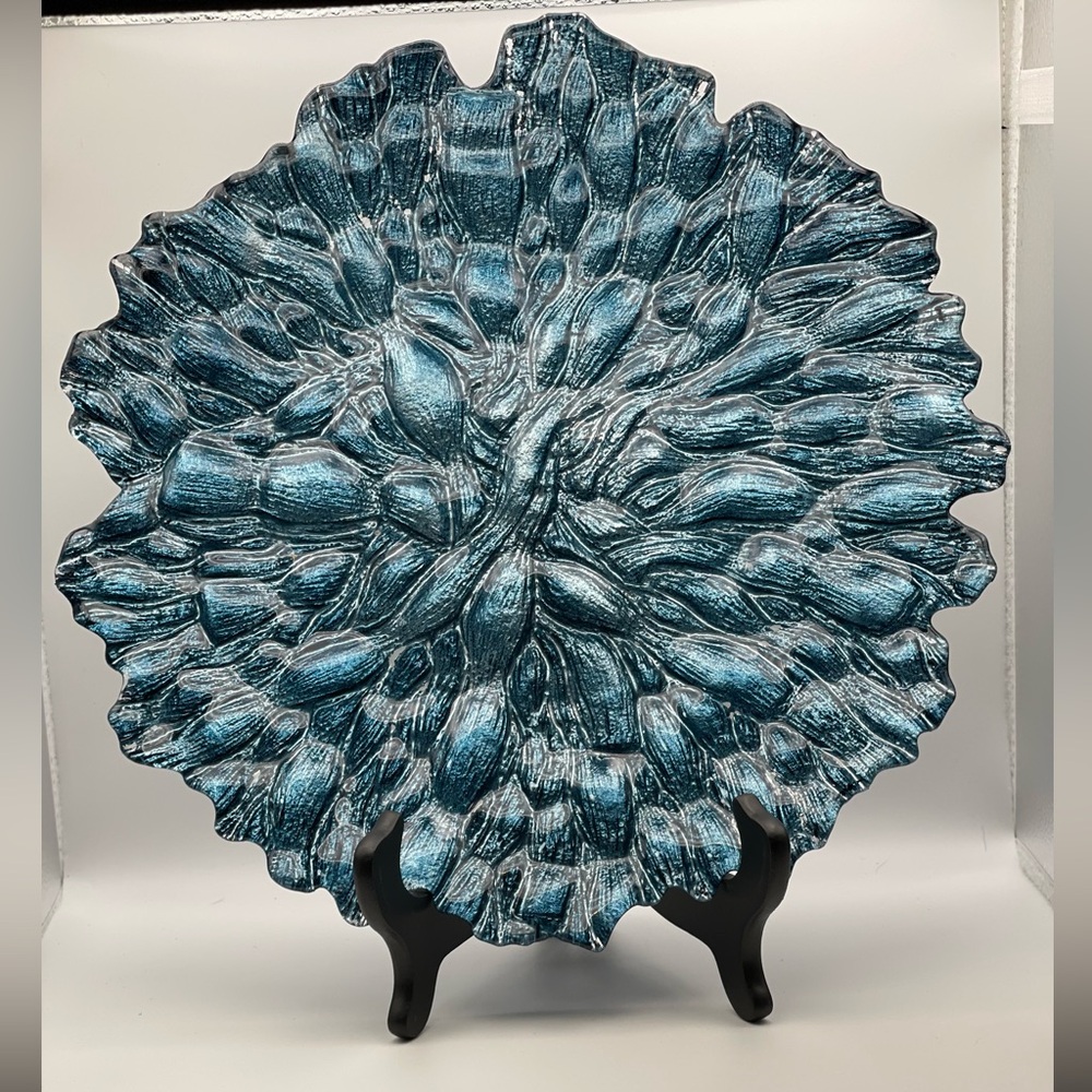 Blue Textured Decorative Plate - Picture 1 of 4